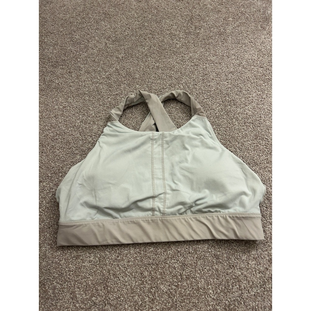 Fabletics Sports Bra Womens Large Sage Green Excellent High Neck Crossback
